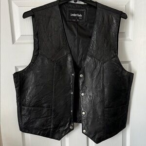 Black Men's Leather Works Vest